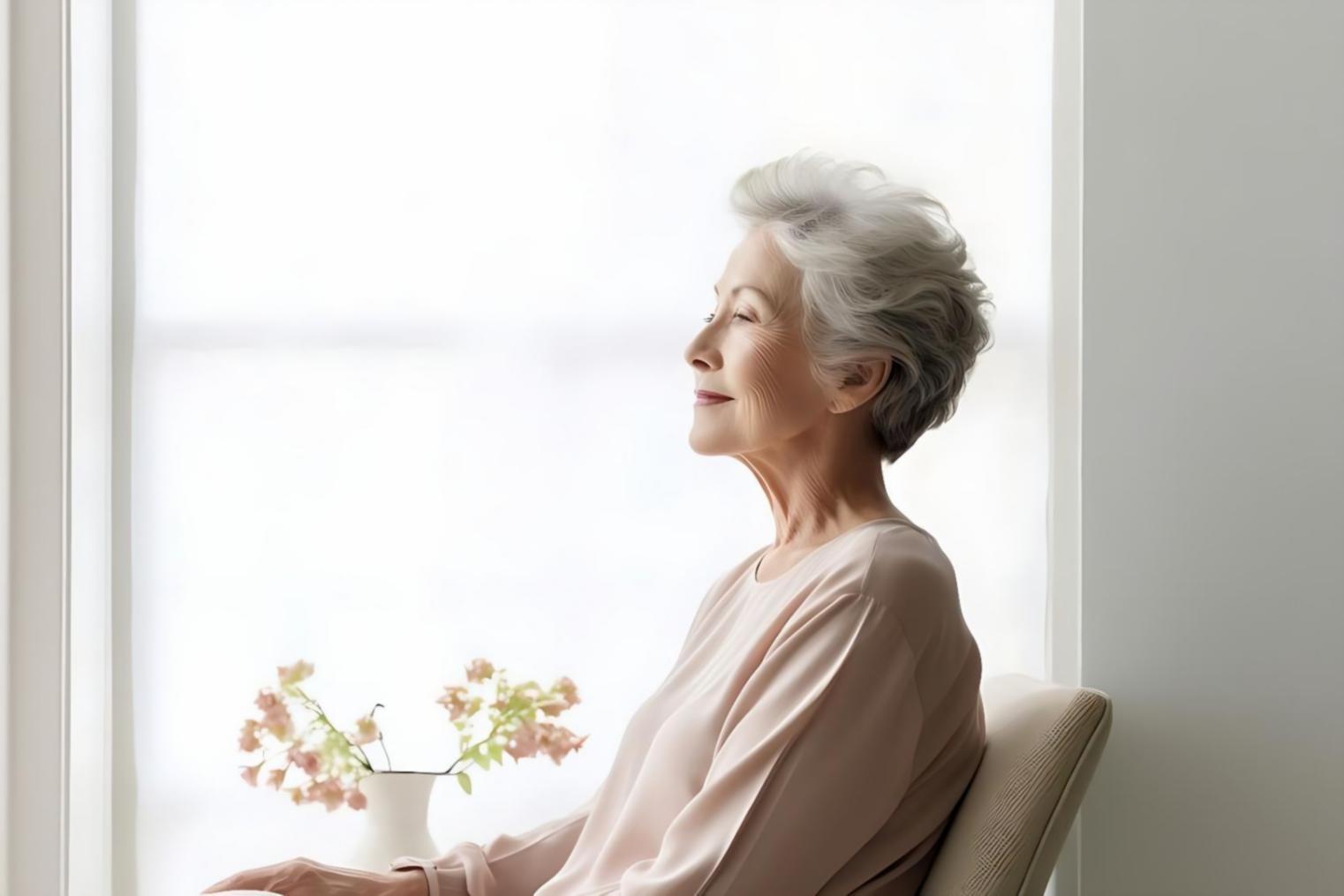 Professional care coordinator reviewing support plan with elderly client
